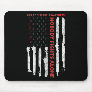 Heart Disease Awareness Month American Flag Mouse Mat
