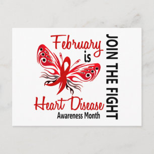 Heart Disease Awareness Month Butterfly 3.1 Postcard