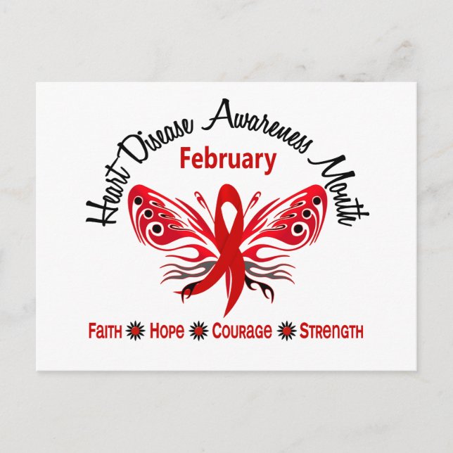 Heart Disease Awareness Month Butterfly 3.2 Postcard (Front)