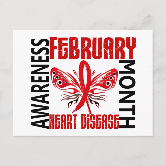 Heart Disease Awareness Month Butterfly 3.4 Postcard (Front)