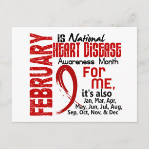 Heart Disease Awareness Month Every Month For ME Postcard