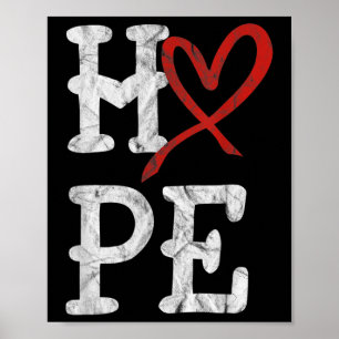 Heart Disease Awareness Month Hope Vintage Heart H Poster