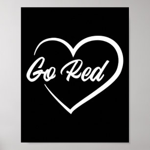 Heart Disease Awareness Month Red Heart American  Poster