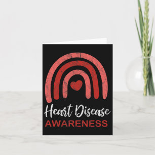 Heart Disease Awareness Month Retro Rainbow Heart Card