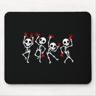 Heart Disease Awareness Month Skeleton Red Ribbon  Mouse Mat
