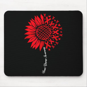 Heart Disease Awareness Month Sunflower For Women Mouse Mat