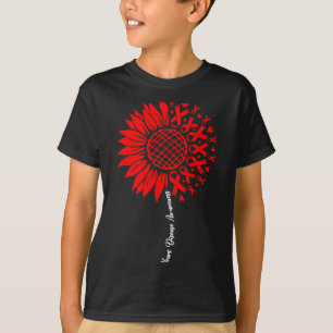 Heart Disease Awareness Month Sunflower For Women T-Shirt