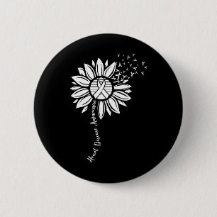 Heart Disease Awareness Month Sunflower Ribbon 6 Cm Round Badge