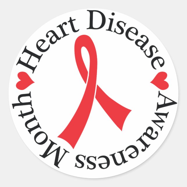 Heart Disease Awareness Month Support Stickers (Front)