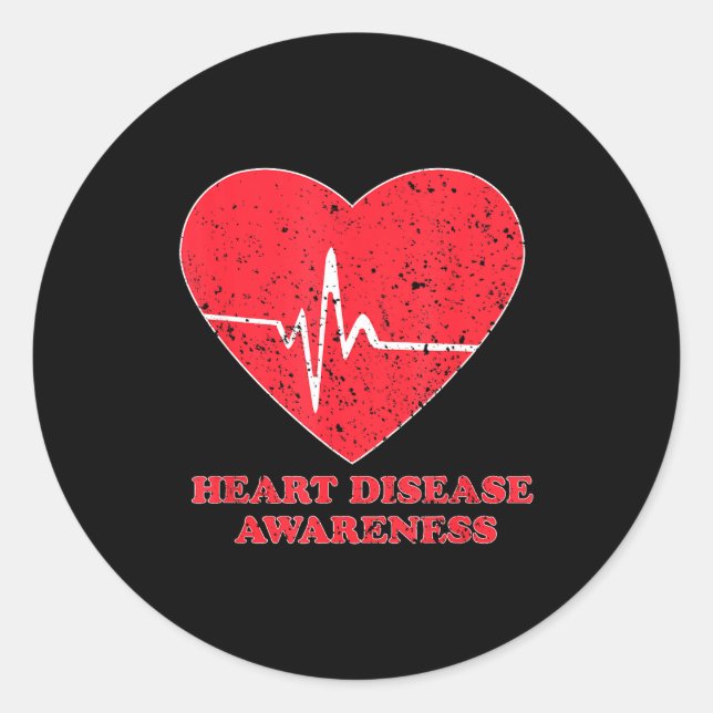 Heart Disease Awareness -national Wear Red Shirt D Classic Round Sticker (Front)