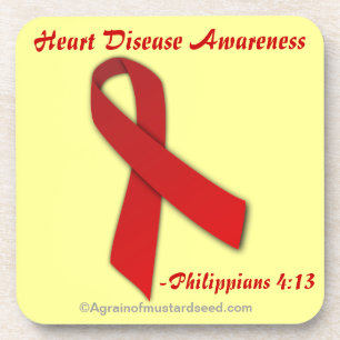 Heart Disease Awareness Phil 4:13 Coaster