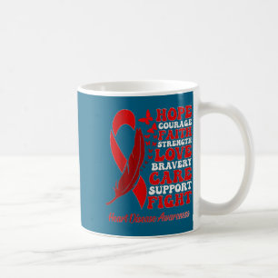 Heart Disease Awareness Red Butterflies Ribbon Sup Coffee Mug