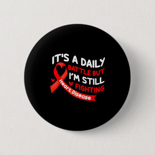 Heart Disease Awareness Red Heart Health Month 6 Cm Round Badge