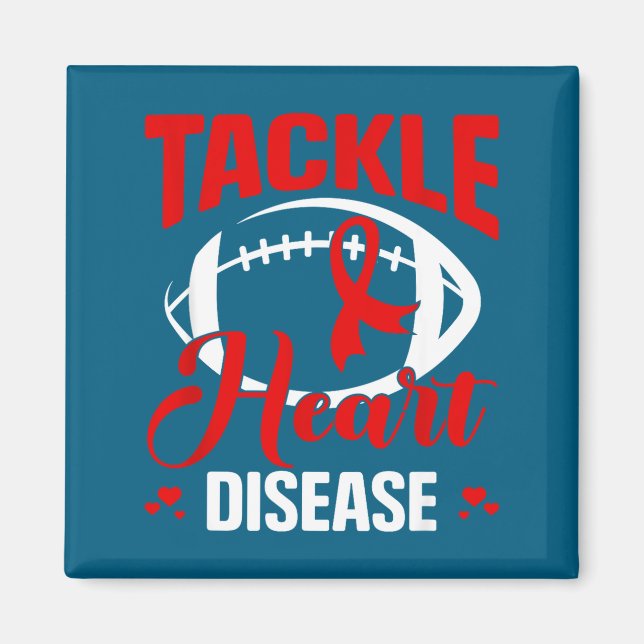 Heart Disease Awareness Red Heart Tackle Heart Dis Magnet (Front)