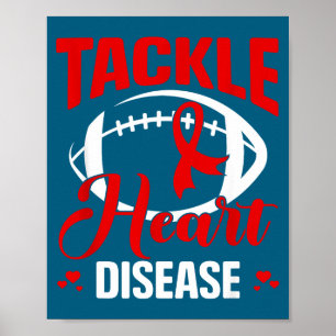 Heart Disease Awareness Red Heart Tackle Heart Dis Poster