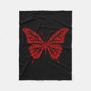 Heart Disease Awareness Red Ribbon & Heart Hea Fleece Blanket