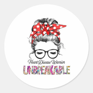 Heart Disease Awareness Ribbon Support Gifts Classic Round Sticker