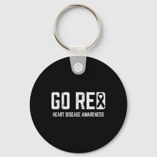 Heart Disease Awareness Shirt Go Red Heart Disease Key Ring