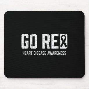Heart Disease Awareness Shirt Go Red Heart Disease Mouse Mat