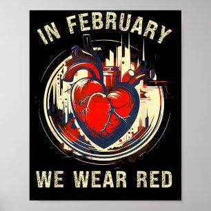 Heart Disease Awareness Shirt Go Red  Poster