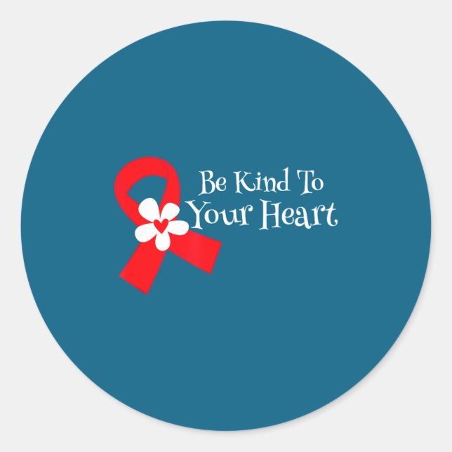 Heart Disease Awareness Shirt Heart Health Month  Classic Round Sticker (Front)