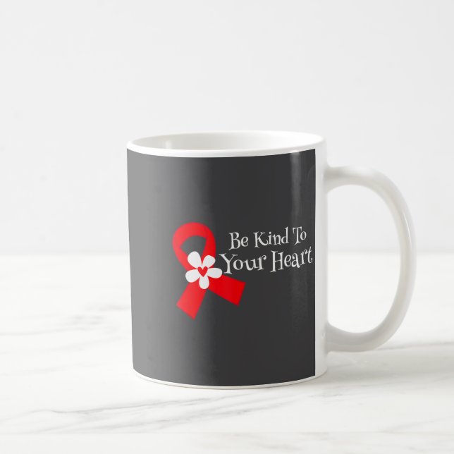 Heart Disease Awareness Shirt Heart Health Month  Coffee Mug (Right)