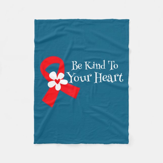 Heart Disease Awareness Shirt Heart Health Month  Fleece Blanket (Front)