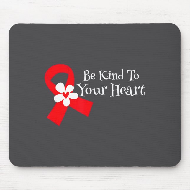 Heart Disease Awareness Shirt Heart Health Month  Mouse Mat (Front)