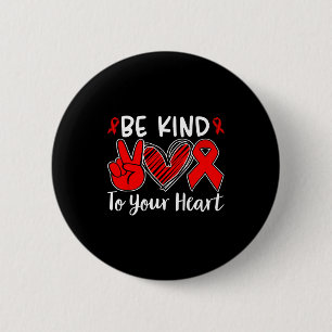 Heart Disease Awareness Shirt Heart Health Month R 6 Cm Round Badge