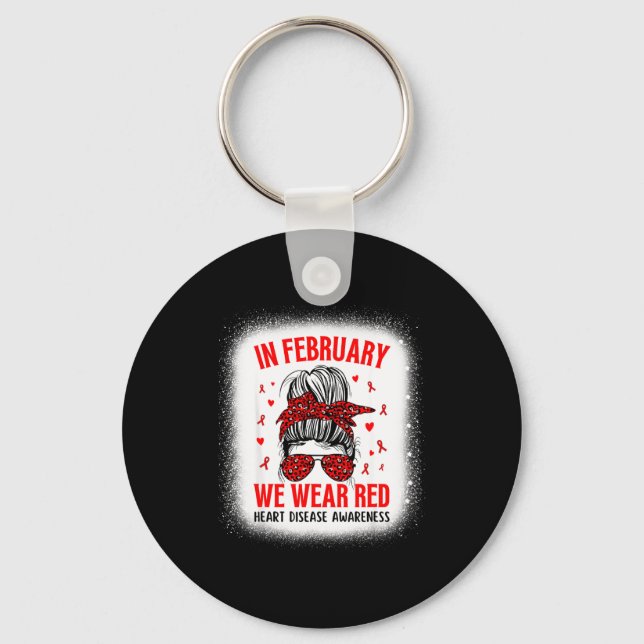 Heart Disease Awareness Supporting In February We  Key Ring (Front)