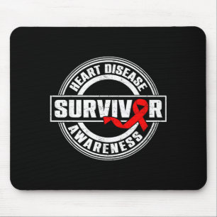 Heart Disease Awareness Survivor Month Red Ribbon Mouse Mat