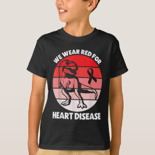 Heart Disease Awareness T-rex Go Red Heart T-Shirt