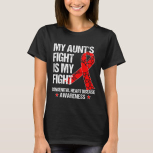 Heart Disease Awareness T Shirt Chd Aunt Red Tee