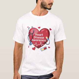Heart Disease Awareness T-Shirt Design.