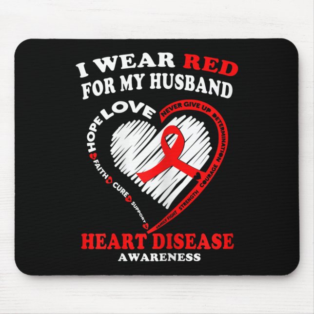 Heart Disease Awareness T Shirt - I Wear Red For M Mouse Mat (Front)