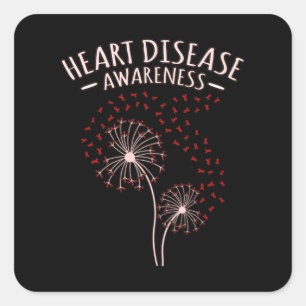 Heart Disease Awareness Trees Survivor Patient Gra Square Sticker