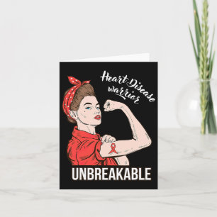 Heart Disease Awareness Warrior Unbreakable Surviv Card