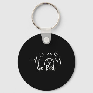 Heart Disease Awareness We Wear Red In February Go Key Ring