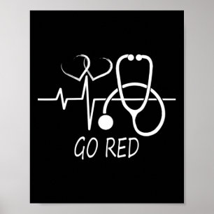 Heart Disease Awareness We Wear Red In February Go Poster