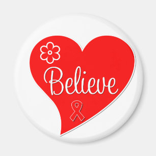 Heart Disease Believe Red Heart Magnet