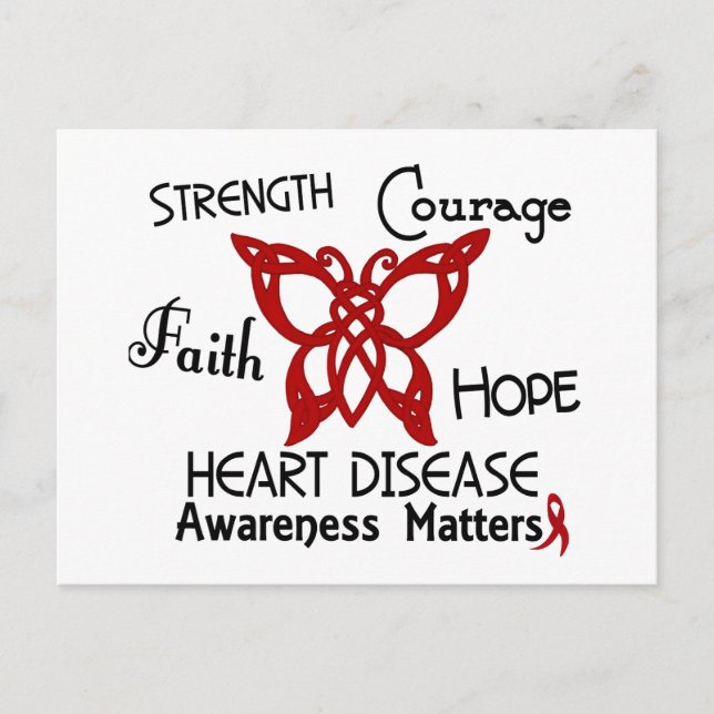 Heart Disease Celtic Butterfly 3 Postcard (Front)