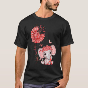 Heart Disease Cute Elephant With Sunflower And Red T-Shirt