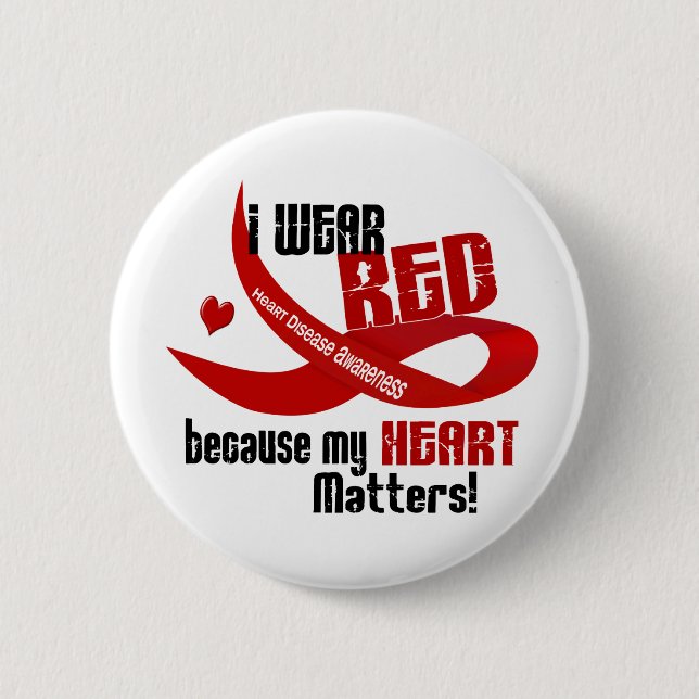 Heart Disease I Wear Red For ME 33 6 Cm Round Badge (Front)