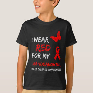 Heart Disease I Wear Red For My Granddaughter Ribb T-Shirt