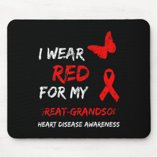 Heart Disease I Wear Red For My Great-grandson Rib Mouse Mat