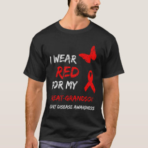Heart Disease I Wear Red For My Great-grandson Rib T-Shirt