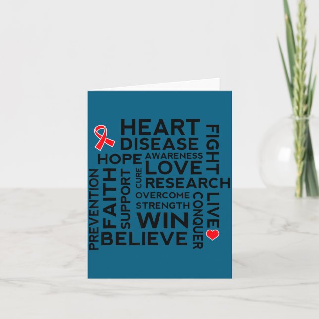 Heart Disease Month Suprt Walk Tee  Card (Front)