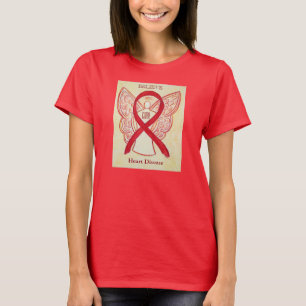 Heart Disease Red Awareness Ribbon Angel Shirt