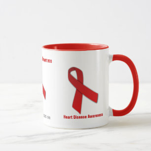 Heart Disease Red Ribbon Mug
