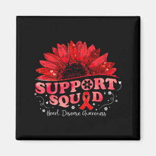 Heart Disease Support Squad Awareness Red Ribbon S Magnet